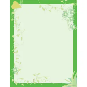 Designer Computer Paper Go Green 8.5” x 11” Decorative Printer Paper Stationery 50 Sheets per Pack for Home School and Office Supplies