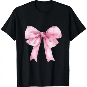 Coquette Pink Bow for Women Girls Cute Pink Coquette Bow T-Shirt
