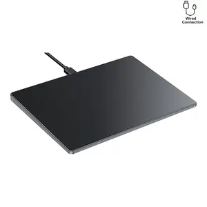 JOMAA Wired Trackpad Tempered Glass Surface Multi-Touch Aluminum Slim Touchpad with High Precision Navigation for Windows Computer Wide Compatibility Compact Design