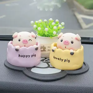 Cute Car Dashboard Decoration, Lovely Rocking Head Ornament Car Decor for Dash, Funny Car Bobblehead Ornaments for Dashboard Car Accessories Interior for Women and Men