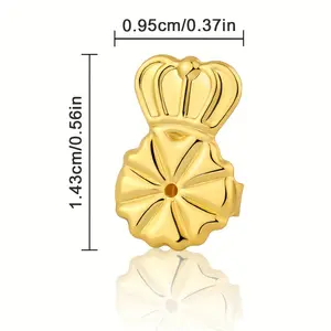 2 pairs of earring back rests, hypoallergenic earring back for sagging ears, adjustable crown earring back for heavy earrings