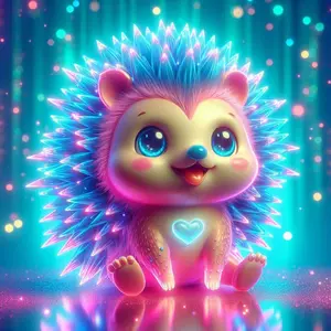 5D DIY full drill round diamond painting - diamond painting kit Hedgehog, fluorescent. Mosaic canvas DIY wall art, home wall decor, Handicraft.