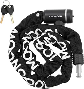 MOONCOOL Bike Chain Lock, Heavy Duty Bicycle Lock Chain with Keys, 3.9 Feet Lock for Bikes, Motorcycles, Doors, Gates (8mm Thick)