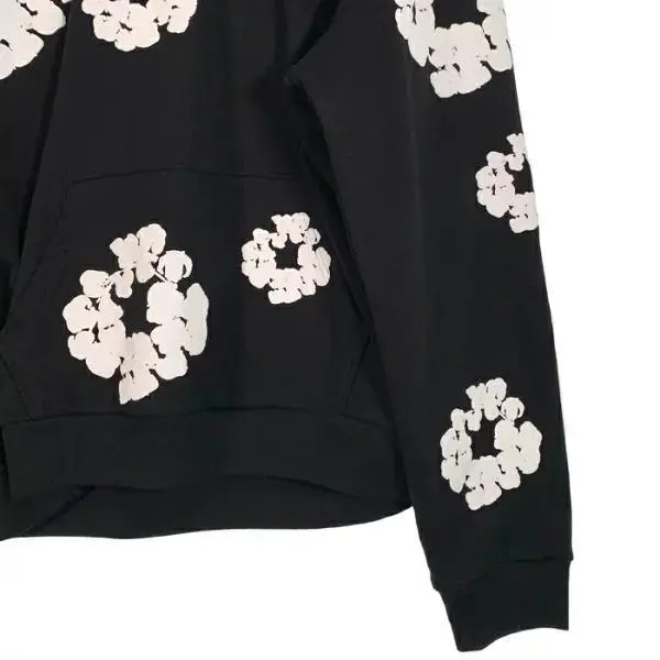 Denim cotton hoodie Hoodie cotton hoop jumper Sweatshirt Black white-floral white street fashion quan hoodie hoodie rotation Denim cotton hoodie Hoodie cotton hoop jumper Sweatshirt Black white-floral white street fashion quan hoodie hoodie rotation