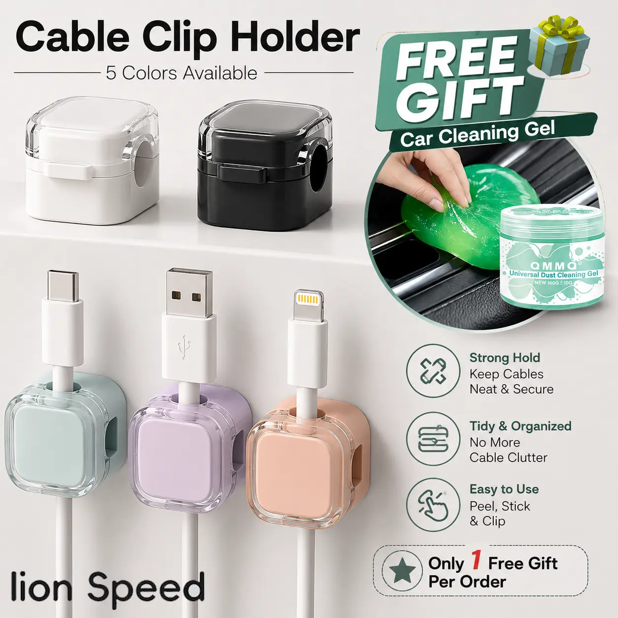[Dealsforyou] 6-Pack Magnetic USB Cable Management Clips, Self-Adhesive No-Residue Cord Organizer for Desk Wall, Upgraded Cable Storage Solution