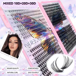 Independent False Eyelash Clusters, Large Capacity Lash Clusters, 10D-20D-30D-Spiky-Bottom, D-Shaped Curl, Mixed Lengths , Mixed Combinations, False Eyelash Clusters, Natural Makeup Effect, Ultra-Natural, Lightweight