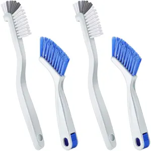 4/2 Pieces Cleaning Brush Sets Household Use for Cleaning Bottle Sink Kitchen Sink Corner Dish Edge Grout Bathroom Sliding Door Window Track(White, Blue) - Tools & Hardware.
