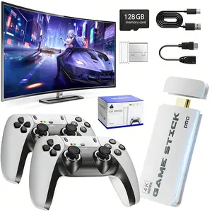 2026 New Retro Gaming Console, Retro Gaming Stick Pro  Classic Game and 23 Game Emulators, Plug & Play 4K HDMI Output Game Console Stick with Dual 2.4G Controllers for Game Gifts (128GB)
