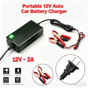 Portable 12V Auto Car Battery Charger | Smart Trickle Maintainer for Truck Boat Motorcycle | Automatic Desulfator for Lead-Acid Batteries