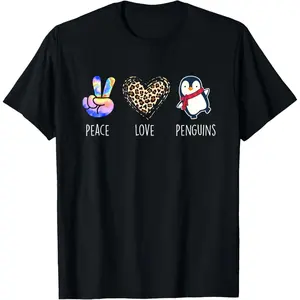 Peace Love Penguins - Penguin Lover Bird Watcher T-Shirt