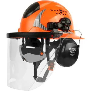 Multi-Functional Lightweight Forestry Safety Headgear with Fullbrim, Face Shield, Ear Muffs, Anti-Fog Visor - Adjustable Custom Fit for Arborist, Outdoor Work