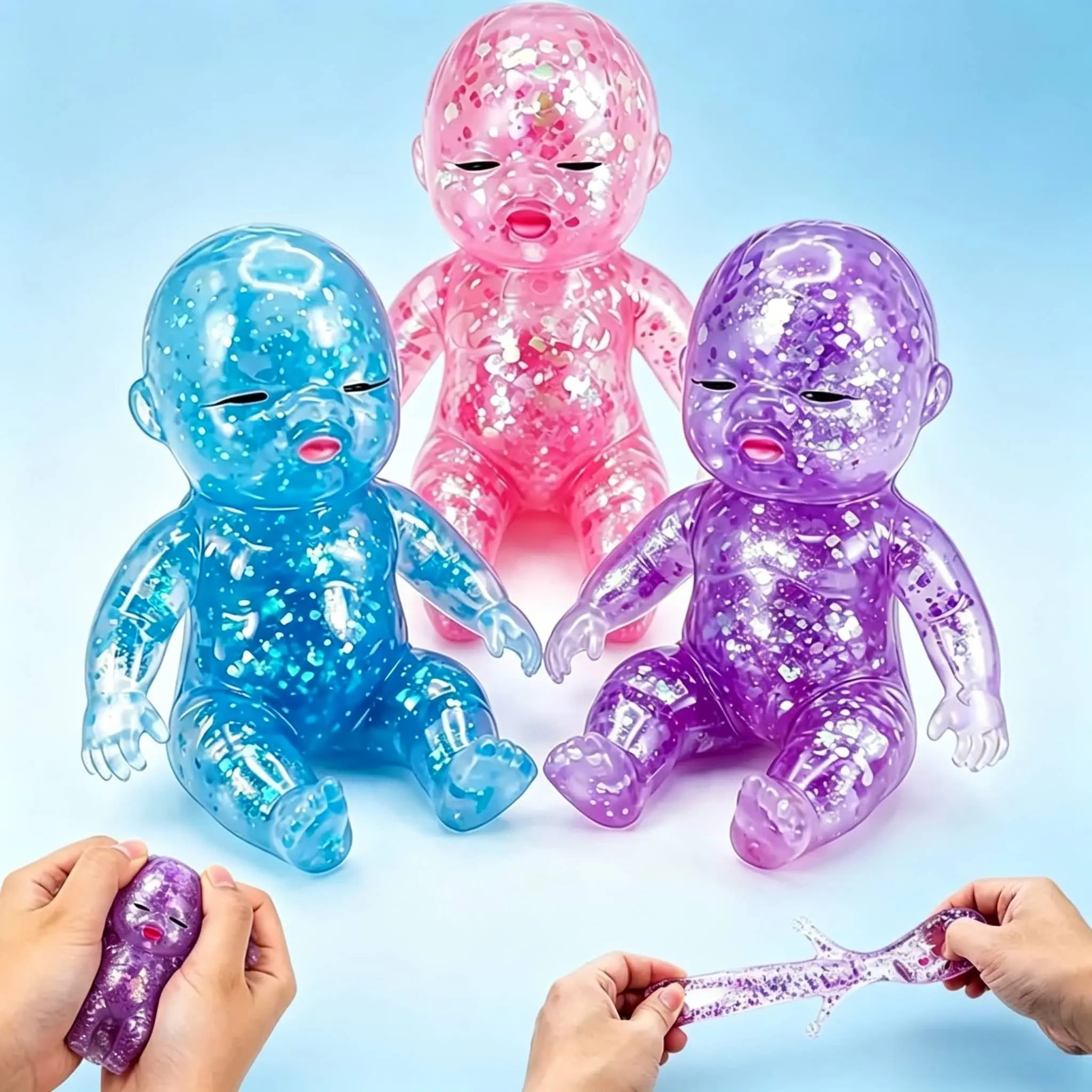 Sparkly Heart-Shaped Stress Squishy - 4-inch Soft Slow-Rising Desk Decor, Classroom Prizes for Kids (Fashion Accessory)