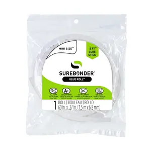 Surebonder Clear Stik 5 Foot Mini Size All Purpose Hot Glue Stick Roll, Continuous Glue Stick for High & Low Temp Guns