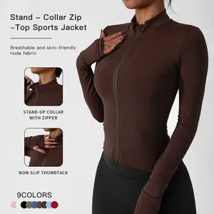 Women's Lightweight Full Zip Running Sports Jacket Workout Slim Yoga Sweatshirt with Thumbholes Athleisure Style SpringStatements