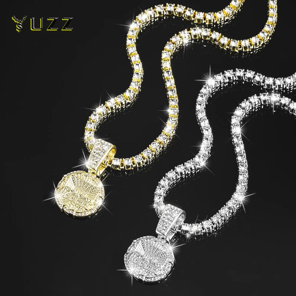 Delicate Shiny Last Supper Pendant Necklace Men's Jewelry Match Iced Out 4mm Tennis Chain Fashion Men Hip Hop Style Women Gift