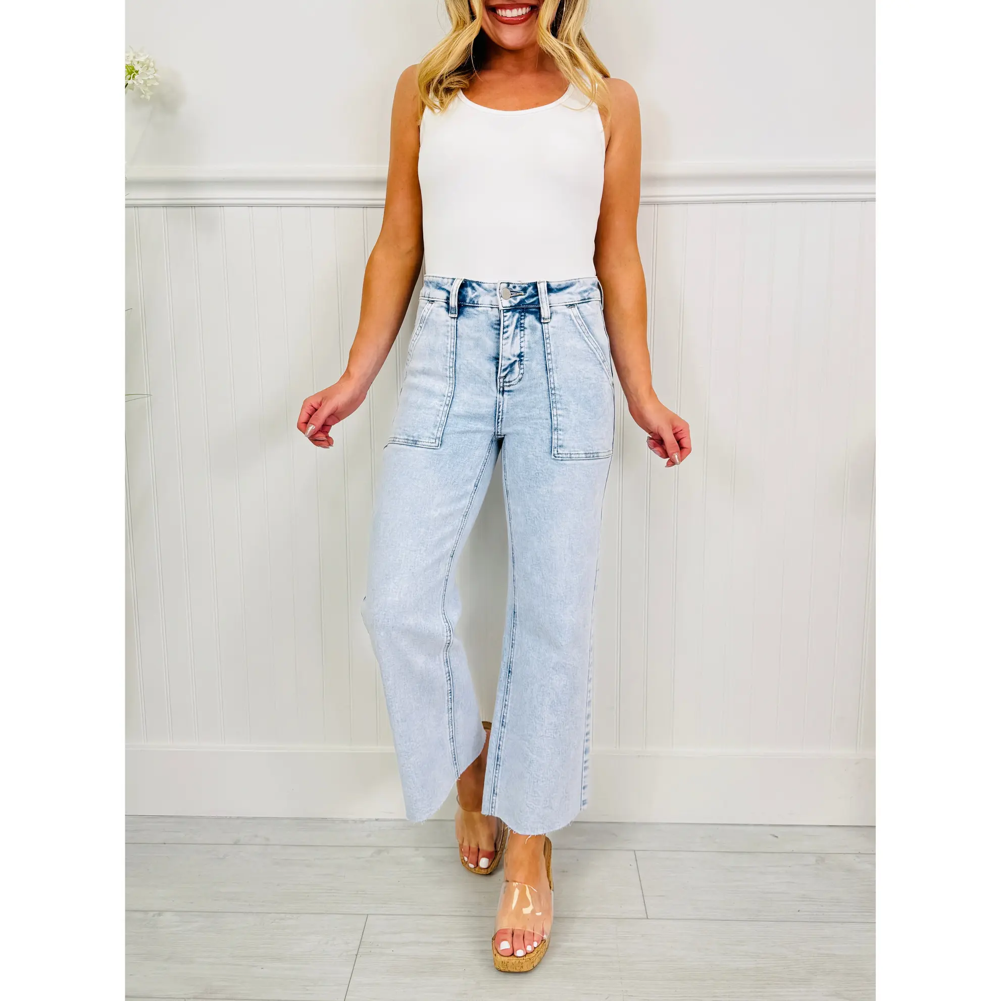 Current Crush Cropped Wide Leg Tummy Control Jeans