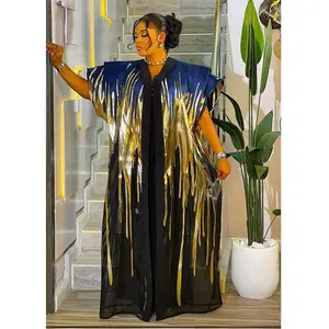 Classy Kaftan Bubu Dress 2-Piece Set African Wedding Guest Attire Engagement Ceremony Birthday Party Dinner Celebrant Photoshoot Cocktail Anniversary Graduation Plus Size Metallic Brocade Boubou Turkey Womenswear