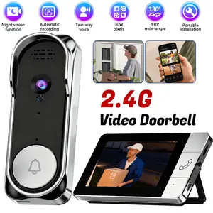 NT601A-4.3" Video Doorbell with Monitor, 2-Way Audio, Night Vision, 130° Wide Angle, No WiFi Needed, Easy Install for Home & Apartments.Two-Way Talk, Night Vision, 128GB Support, No Subscription for Home Security