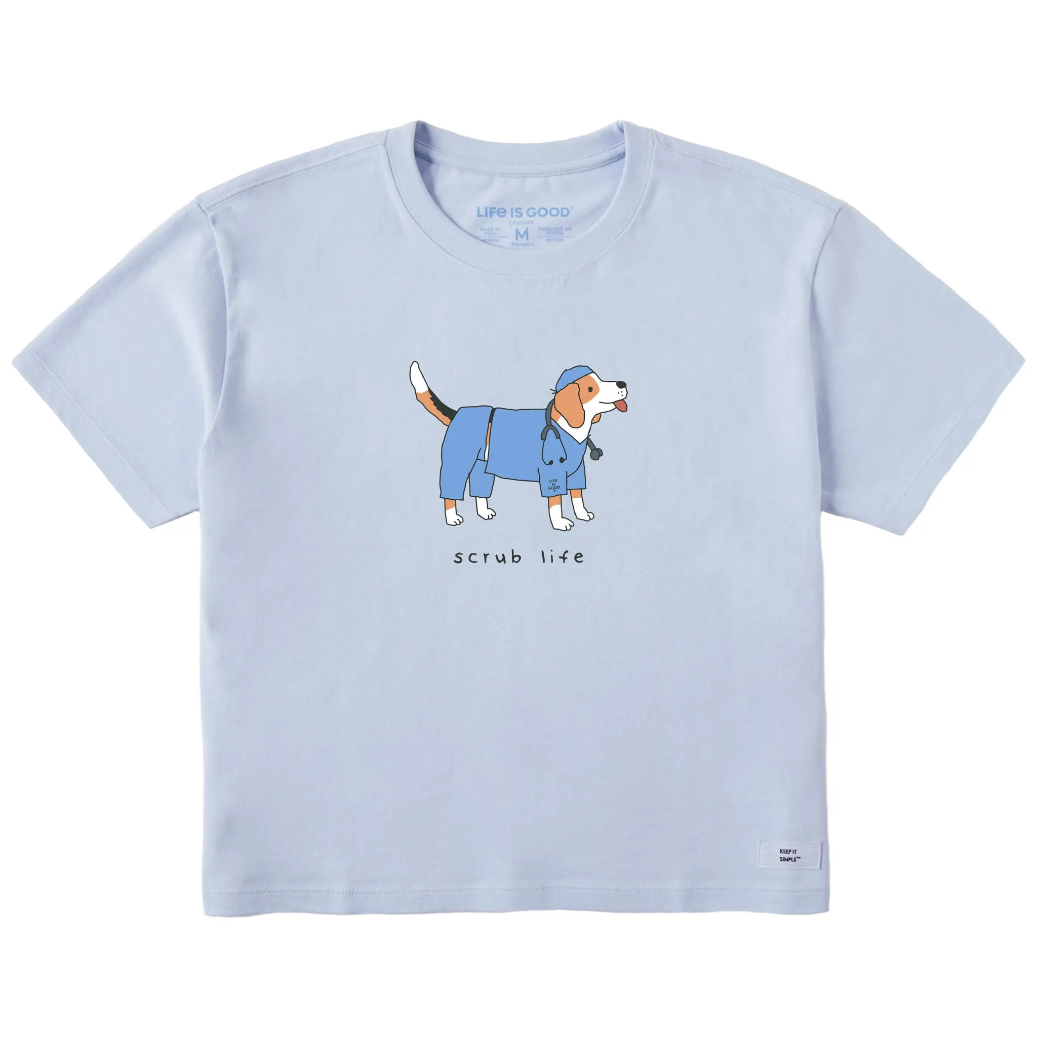 Women's Scrub Life Beagle Short Sleeve Crusher Boxy Tee