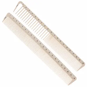 Professional Anti-Static Hair Cutting Comb Set with Measuring Ruler, Salon Stylist Barber Tools, Precision Haircut Combs, Straight Tooth Comb