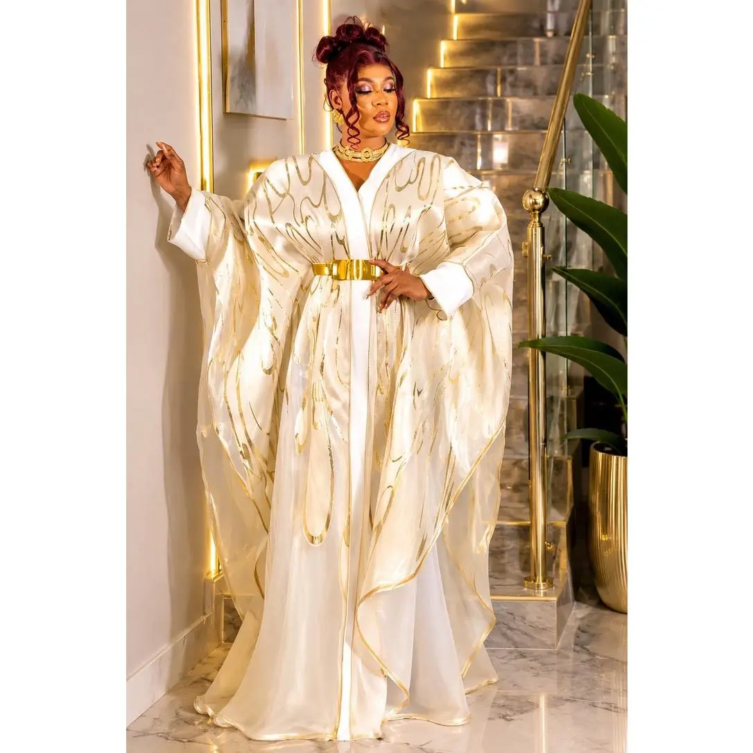 Fabulous Black & Gold Brocade Kaftan Maxi Dress, African Bubu Wedding Guest Attire Mother of The Groom Birthday Party 2-Piece Outfit