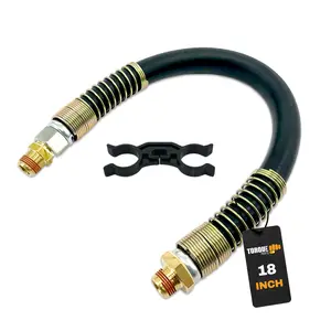 TORQUE 18" Air Brake Chamber Hose 1/2” x 3/8” NPT Swivel Rubber Air Brake Line Assembly with Separator – Air Brake Hose for Semi Truck, Replaces 177.7818 (TR1238FS18)