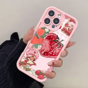 Strawberry Pattern Phone Case, Soft Silicone Material, Fits iPhone XR 11 12 13 14 15 Plus 16 Pro Max 17 Air Series, Best Gift Choice