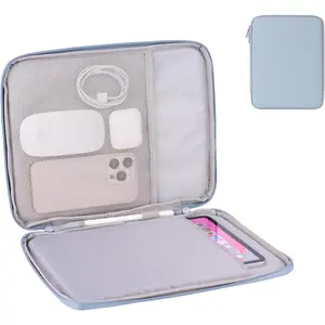 Padded Tablet Sleeve Bag for 9-11 Inch iPad, iPad Pro, iPad Air and Other Tablets (PU-Misty Blue, 11 inch)