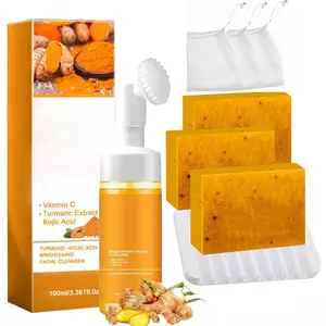 Turmeric Wash and Care two PieceSet, TurmericCleansing Mousse, Turmeric SoapFacial Cleansing Skincare FacialCleansing Cleanser Facial Wash Comfort Christmas gifts, New Year's gifts