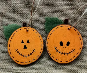 Pumpkin Patch Smiles Ornaments set of 2 Limited Edition
