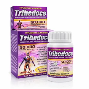 VIRAL Tribedoce 50,000 Vitaminado Caps 100ct -   Complejo B12, Biotina, Ginseng - 100 Capsules Vitamins - B Complex