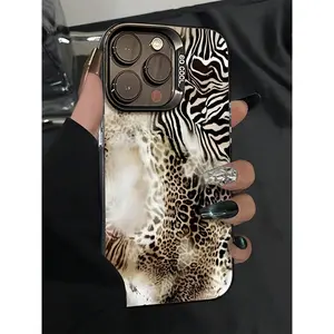 Zebra and leopard print phone case, the product is a 2D image, compatible with iPhone 11/17/16/15/14/13/12/11/X/XS/XSMAX/16E, perfect as a Christmas gift for friends, family, or yourself., Cover, Accessories, Smartphone