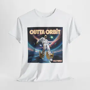 Outta Orbit Alien Superstar Tee | Angel-Winged Alien in Galactic City, VezzyWorld