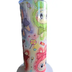 Ugly Monster 20oz Tumbler with Colorful Cartoon Characters and Lollipops Design