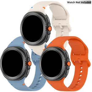 3 Pack Sport Bands for Samsung Galaxy Watch 8 Band 40mm 44mm Galaxy Watch 8 Classic 46mm, Soft Silicone Replacement Strap Smart Watch Straps for Men Women