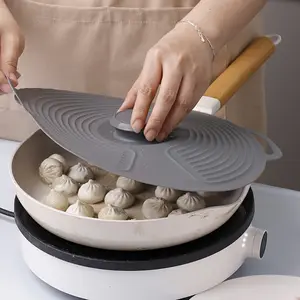 3pcs Silicone Lids Set with Double Handle & Suction Seal - Heat-Resistant Microwave & Stovetop, Reusable Lids for Bowls, Plates, Frying Pans, Cups - Dishwasher (Check Manual) - Non-Stick Lid Covers for Hot Dishes, Lids For Pots And Pans, Clear Pot Lid