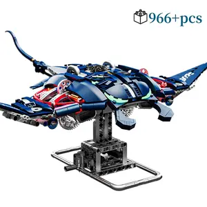 Mechanical Manta Ray Design Building Blocks Toy, 1 Box Creative Blocks Building Toy, Educational Assembly Toy for Teenager & Adults, Stem Building Block