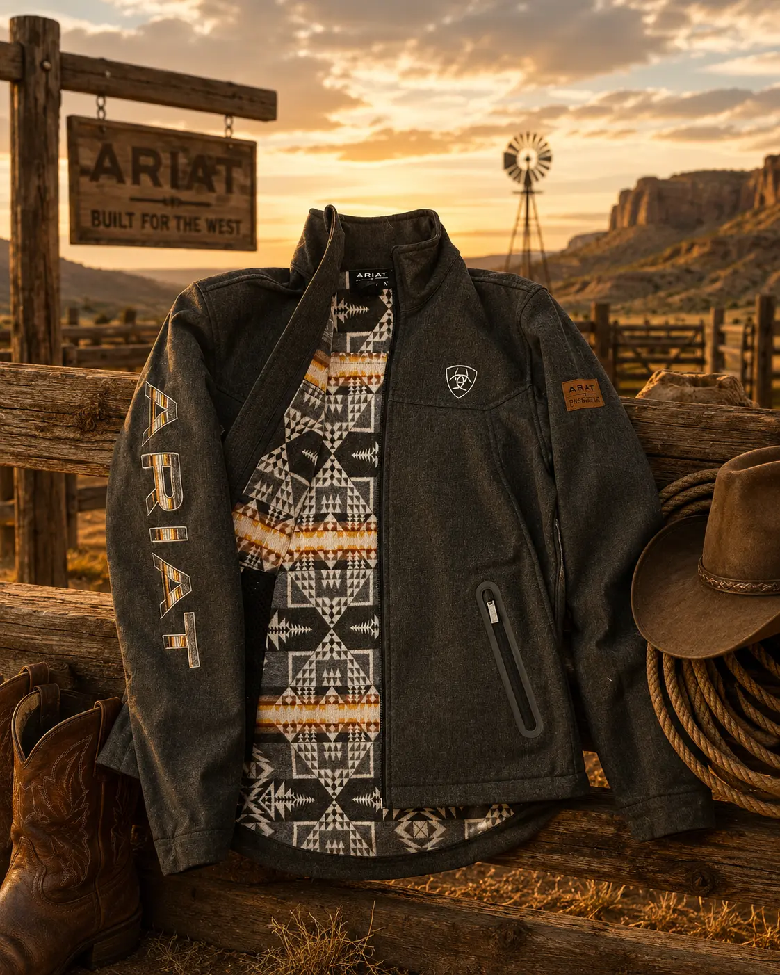ARIAT– Women’s  Pendleton New Team Softshell Jacket Charcoal