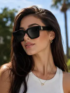 Vintage Luxury Unisex Sunglasses, Square Frame, Comfortable Lightweight Design, Ideal for Vacation Shopping Urban Walks, Vintage Square Shades