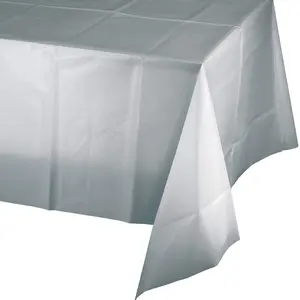 Shimmering Silver Rectangle Tablecloth