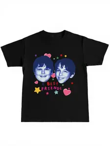 Best Friends Nostalgic Friendship Meme T-Shirt, Casual Style for Friends and Couples, Birthday Gift & Party, Trending Tiktok Short Sleeve