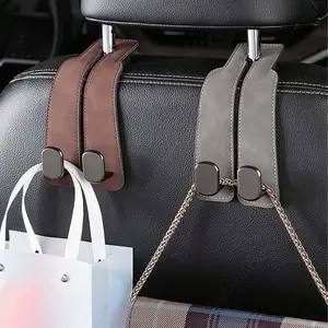 2 fashionable high-end car seat headrest hooks, double headed car pillow wallet hooks, rear seat headrest hooks, used for hanging handbags, bags, clothes, and wallets, Car Backseat Organizer