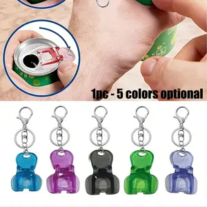 Transparent Can Opener with Keychain, Manual Beer Soda Can Opener, Beverage Can Opener, Prevents Insects Dust, Ideal for Parties Outdoor BBQ, Durable Sturdy Portable Lightweight Reusable