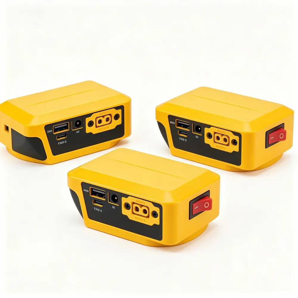 3-Pack DeWalt Power Tool Battery Charger Dock, Portable and Sturdy, Compatible with DeWalt 18V & 20V Lithium Batteries, XT60 Port, Supports Type-C PD Fast Charging, USB-A DC Port, LED Voltage Indicator with Switch, for DIY Home Projects
