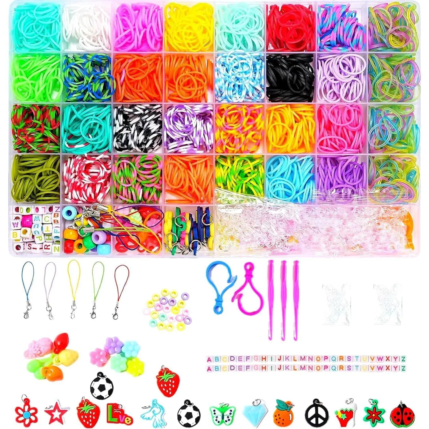 2500+ Rubber Band Bracelet Kit, Loom Bracelet Making Set for , Refill Loom Set, Friendship Bracelet Creativity Birthday Kit