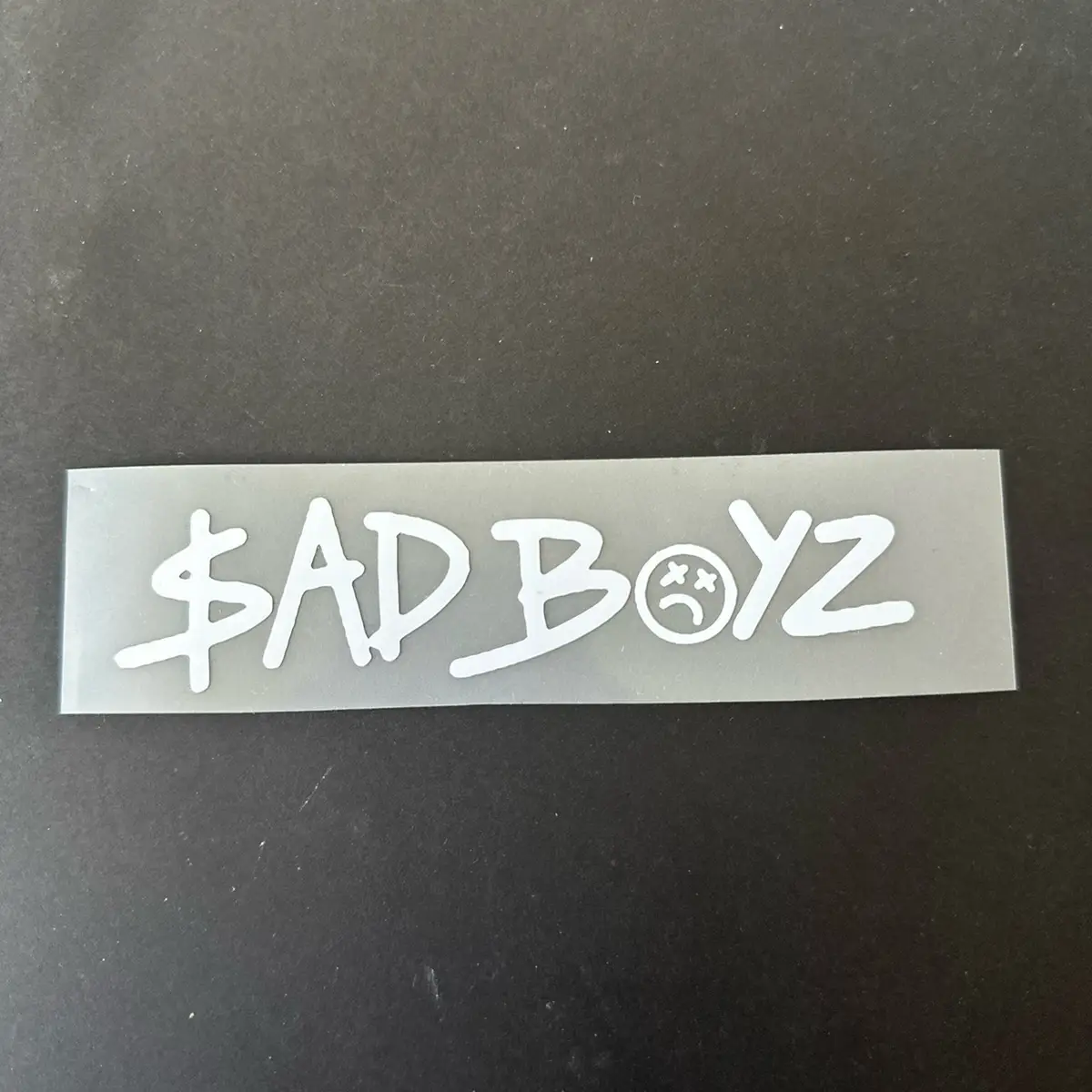 Sad Boyz White Decal - Simple Design, Classic Style, Ideal for Sadboyz