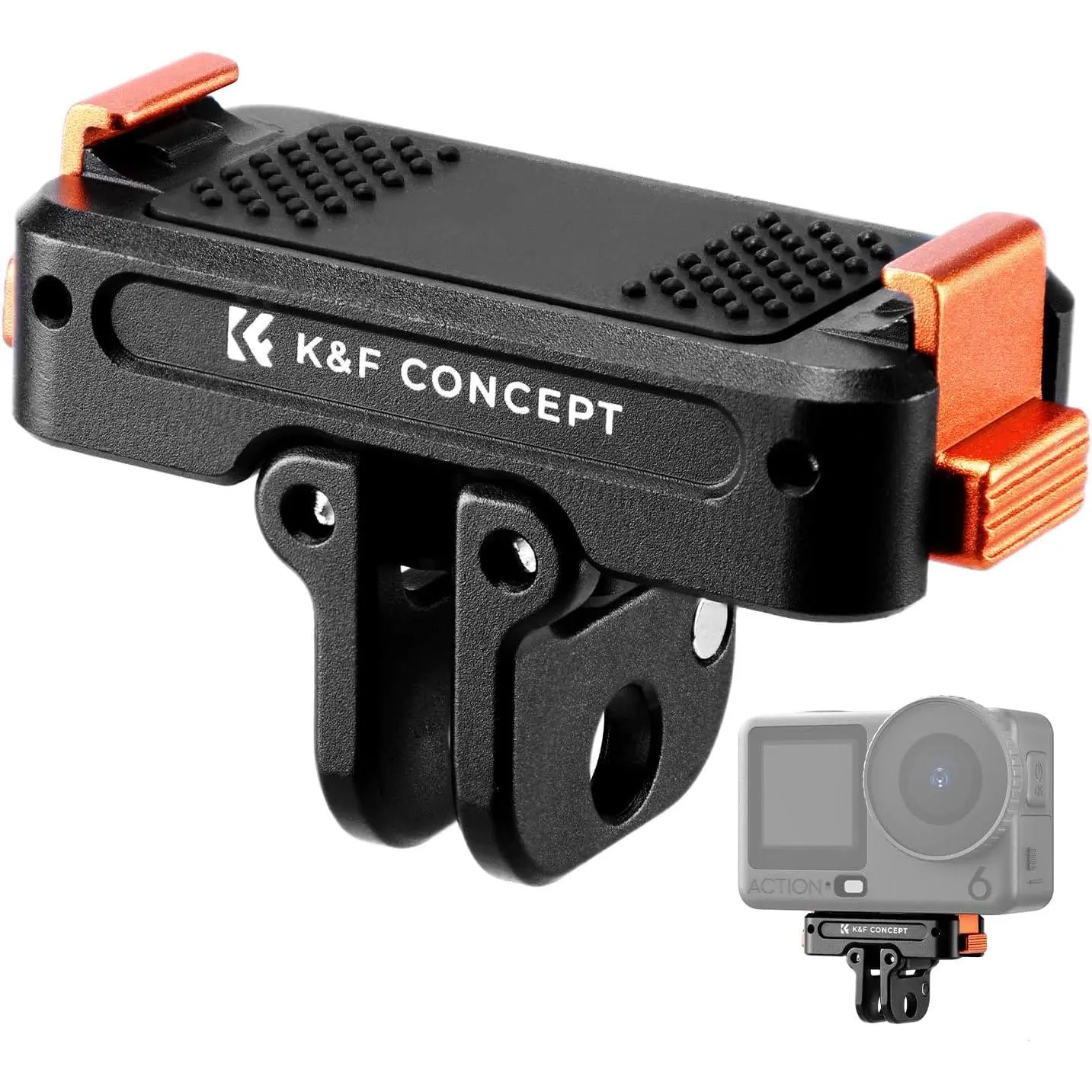 K&F CONCEPT Magnetic Quick Release Adapter Bracket, Digital Camera Accessories for DJI Osmo Nano/Osmo Action 6, 1/4" Screw Hole, Folding Connector, Quick Release Strap
