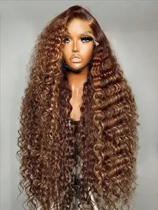 30inch Highlight Ombre Lace Front Wig Human Hair 13x6 13x4 HD Honey Blonde 4/27 Deep Wave Lace Frontal Wigs Glueless Wigs Human Hair