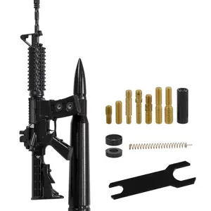 VMS Racing Bullet Billet Aluminum Antenna AM FM for Trucks and Cars with Anti-Theft Device and Booster Coil