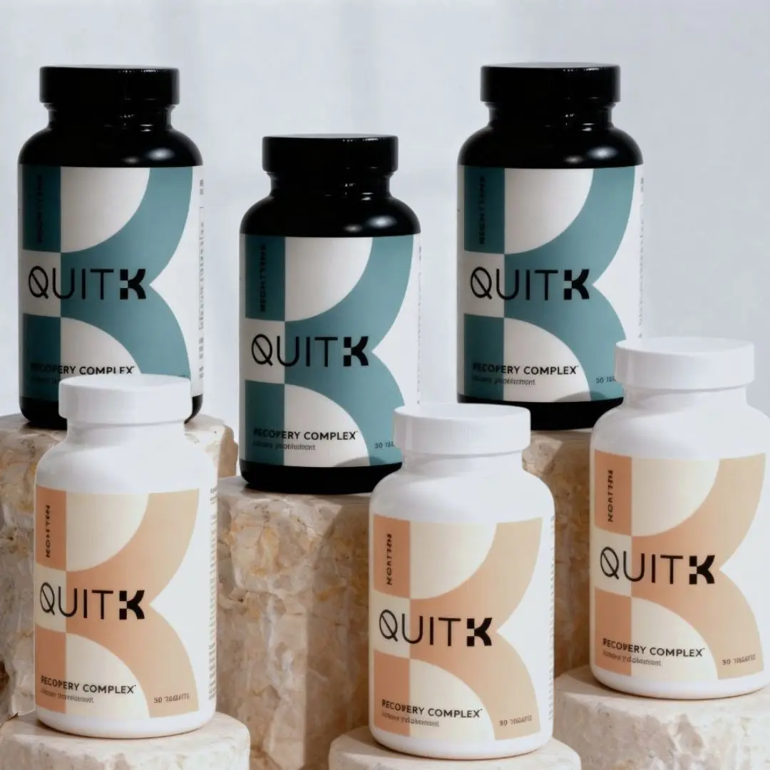 QuitK - 90 Day Supply - Detox & Recovery - Day & Night Complex for Cravings, Mood, Energy, Detox & Sleep Support